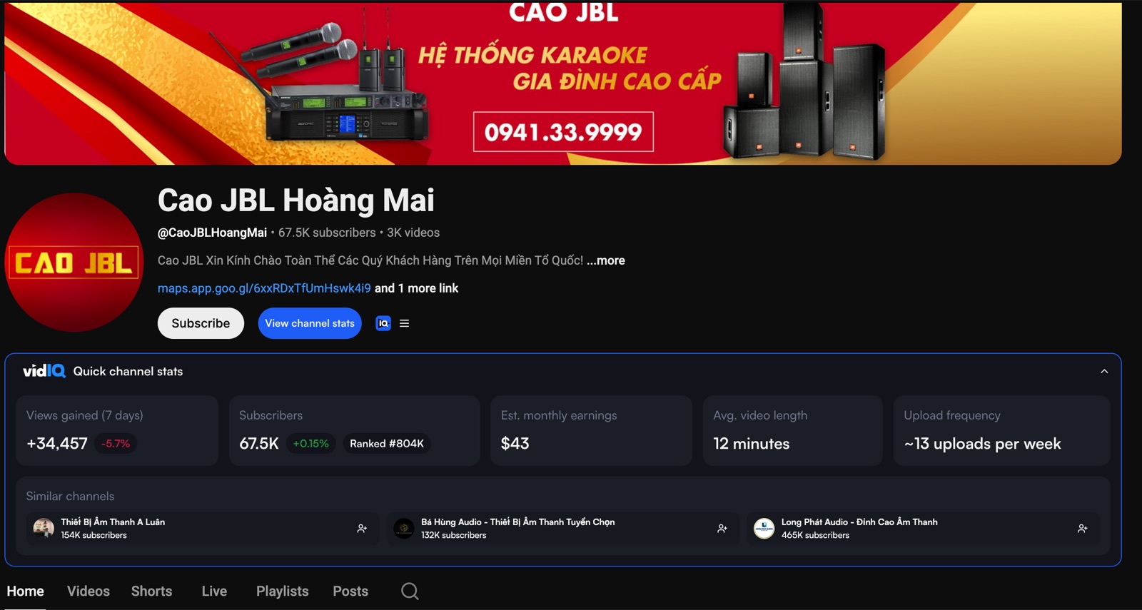 Cao JBL YouTube